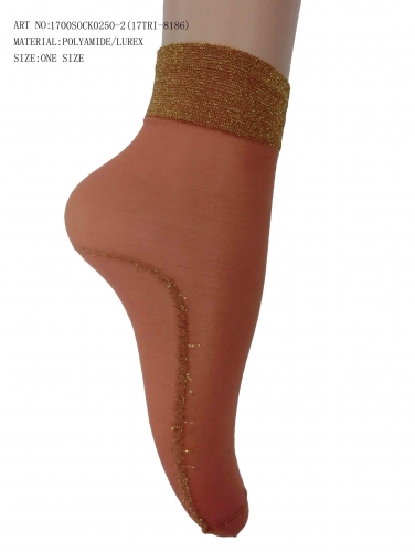 ladies' fancy lurex nylon sock