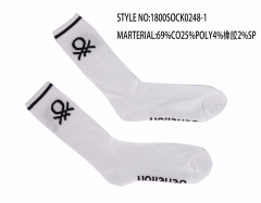 ladies' logo jacquard terry sock