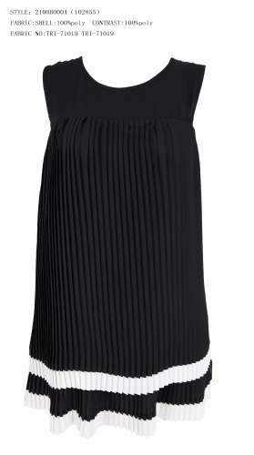 LADIES PLEATED POLYESTER TOP